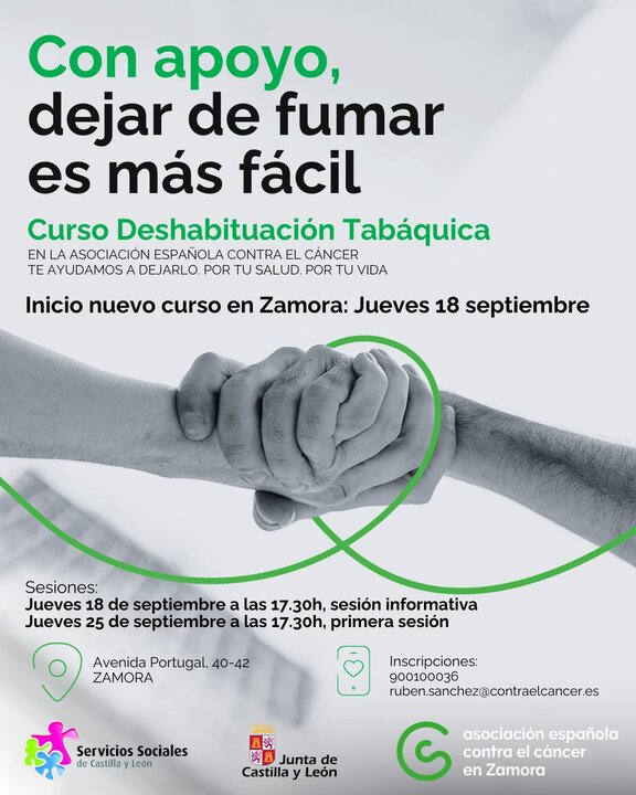 Curso dejar de fumar AECC Zamora