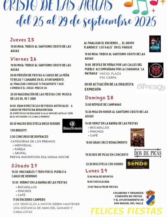 cartel fiestas de San Miguel del Valle