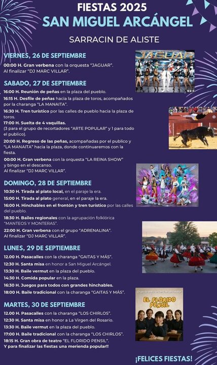 cartel fiestas de Sarracín de Aliste