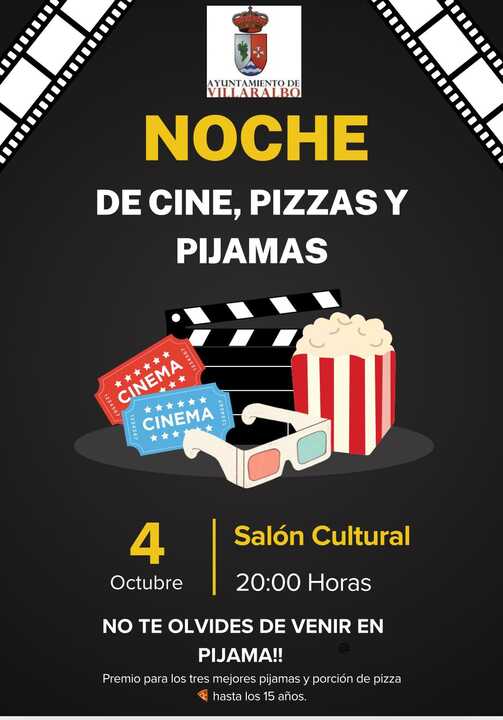 noche de cine, pizza y pijama en Villaralbo