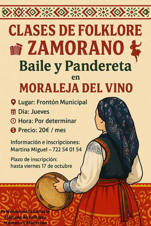Clases de Folklore Zamorano en Moraleja del Vino
