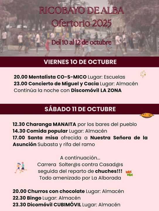 cartel fiestas de Ricobayo de Alba