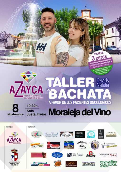 Taller de bachata solidario a favor de AZAYCA en Moraleja del Vino
