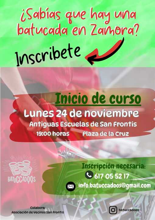 Anuncio del curso de batucada