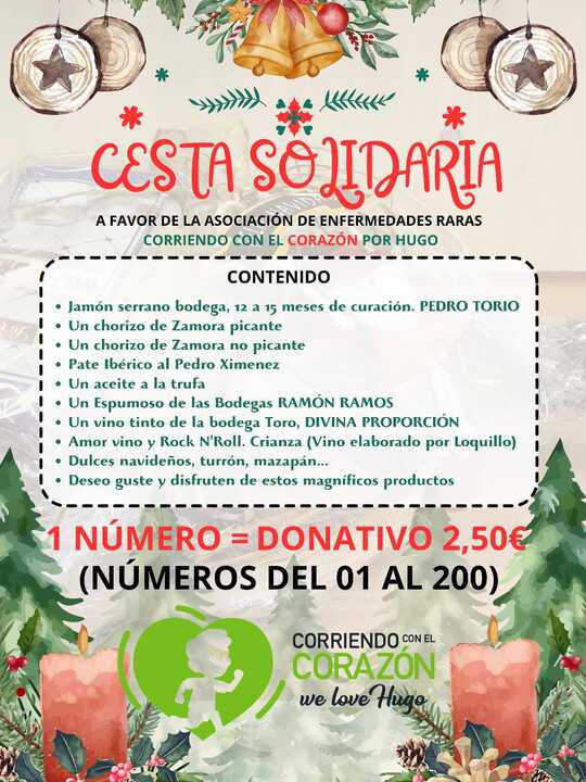 Cesta solidaria Corriendo con el Corazón por Hugo