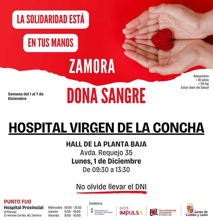 Dona sangre hospital virgen de la concha