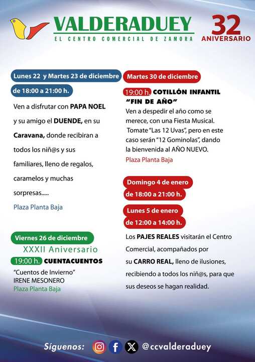 programación Navidad CCValderaduey