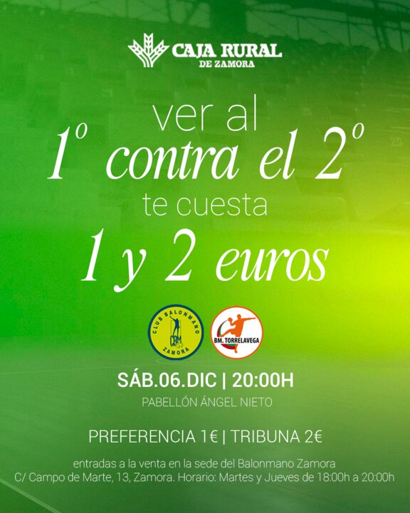 promoción entradas balonmano Zamora