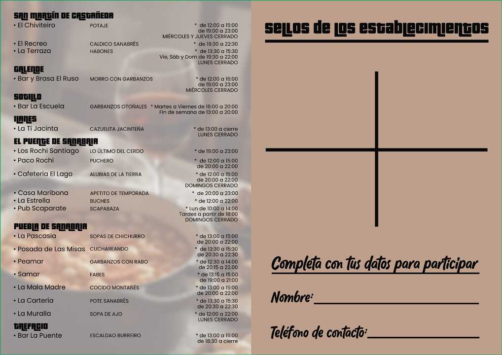 Programa II Jornadas Gastronómicas del Puchero Sanabria y La Carballeda