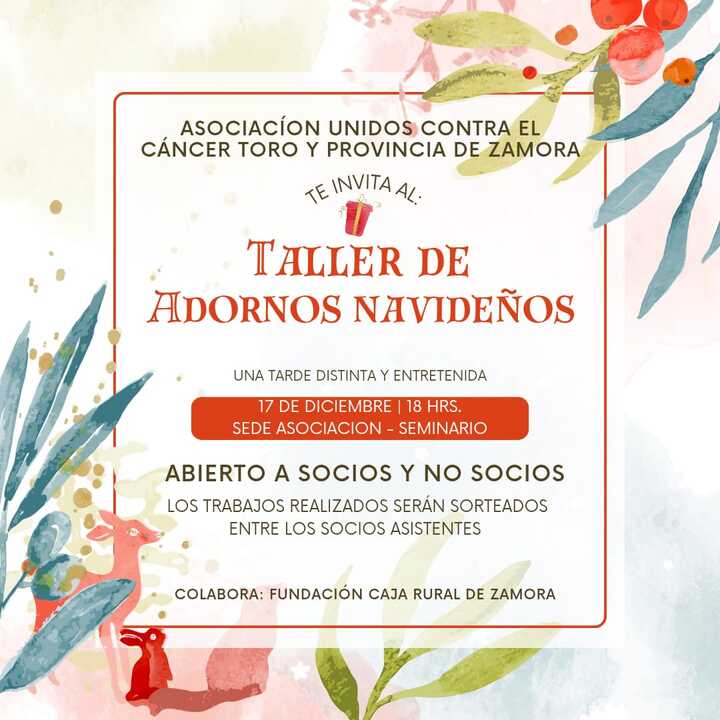 Taller navideño Unidos Contra el Cáncer Toro y Provincia de Zamora