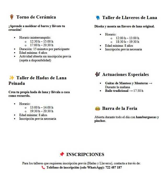 Talleres Feria Artesanal Villardeciervos 