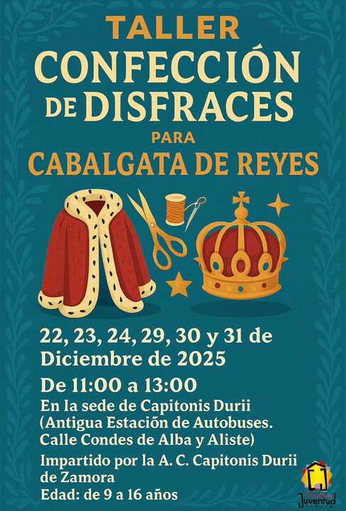 Cartel taller de disfraces Cabalgata de Reyes de Zamora