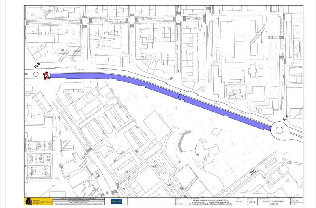sentido Salamanca de la Av. Cardenal Cisneros, desde la Glorieta con Calle Arapiles
