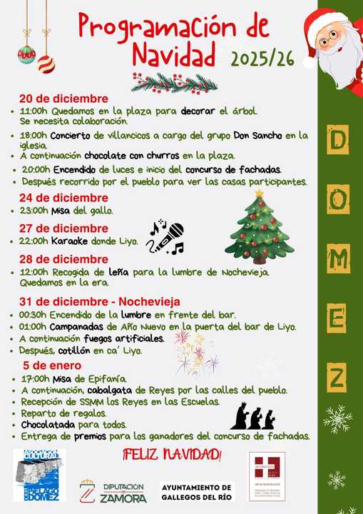 cartel fiestas de Navidad en Domez