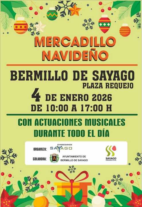cartel mercado navideño en Bermillo de Sayago