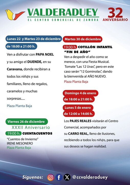 Cartel de actividades navideñas