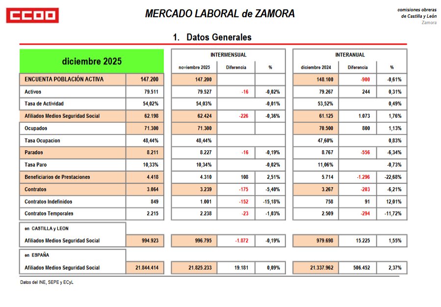 Mercado Laboral de Zamora