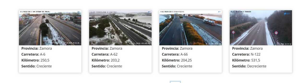 Carreteras de Zamora con nieve. Foto DGT
