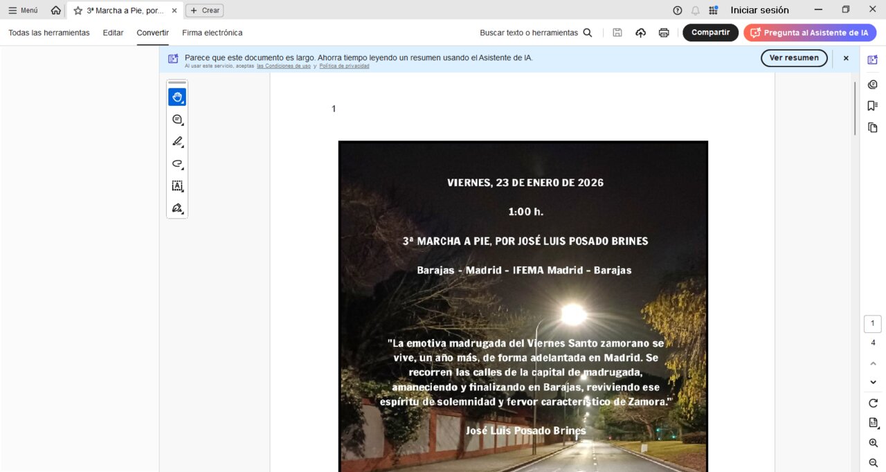 Cartel anunciador de la Marcha