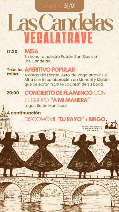 cartel San Blas y Las Candelas en Vegalatrave del Alba