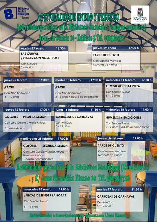 Actividades enero y febrero Bibliotecas