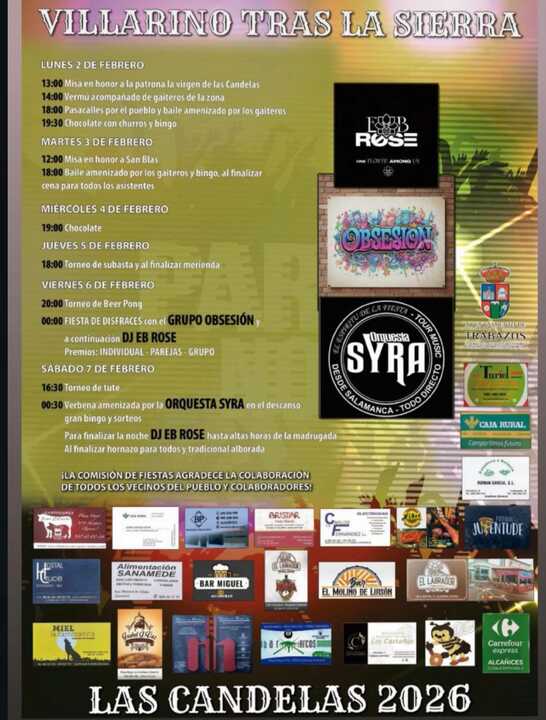 cartel fiestas de Villarino Tras la Sierra