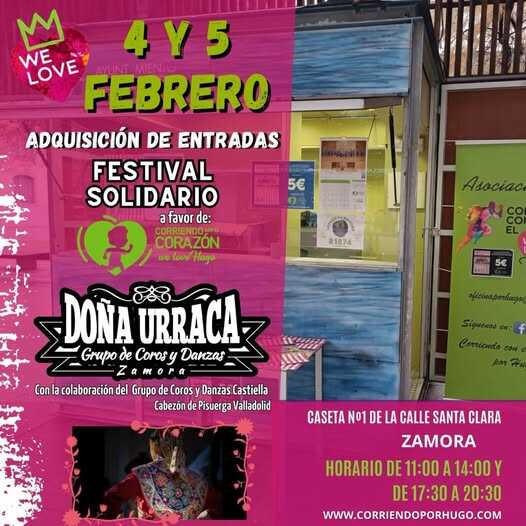 Entradas Festival Solidario Doña Urraca Corriendo con el Corazón por Hugo