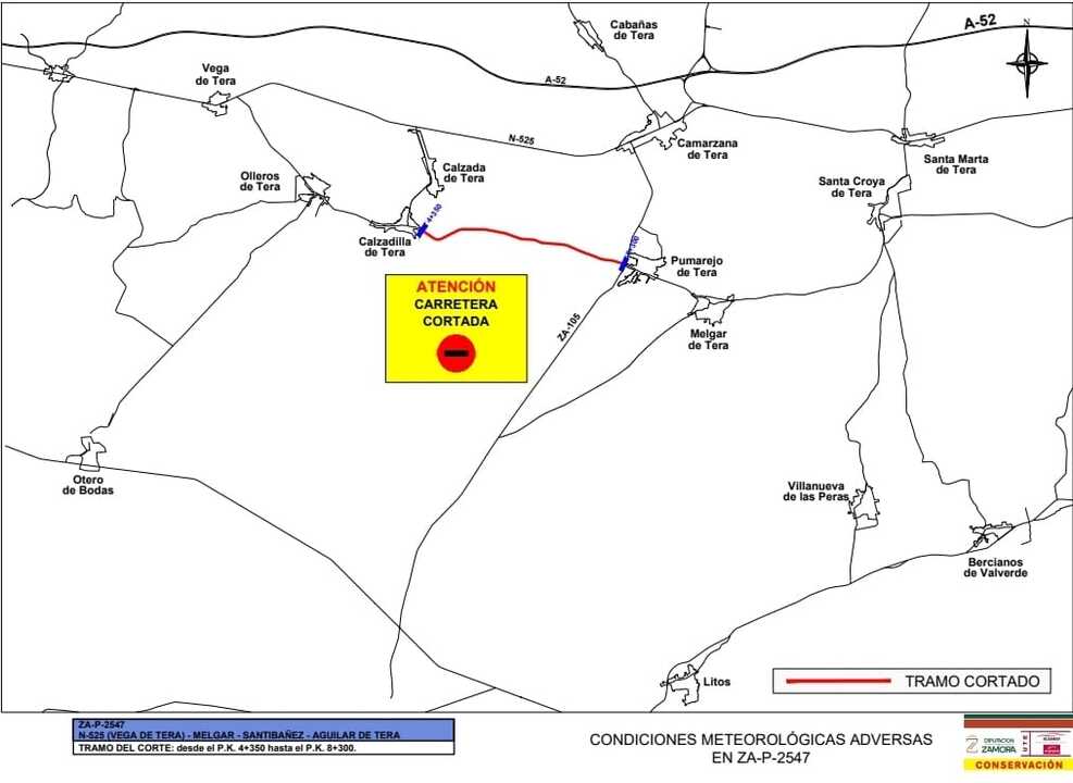 Plano de la carretera cortada