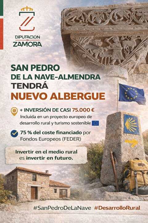 Cartel remitido por la Diputación de Zamora para anunciar las obras