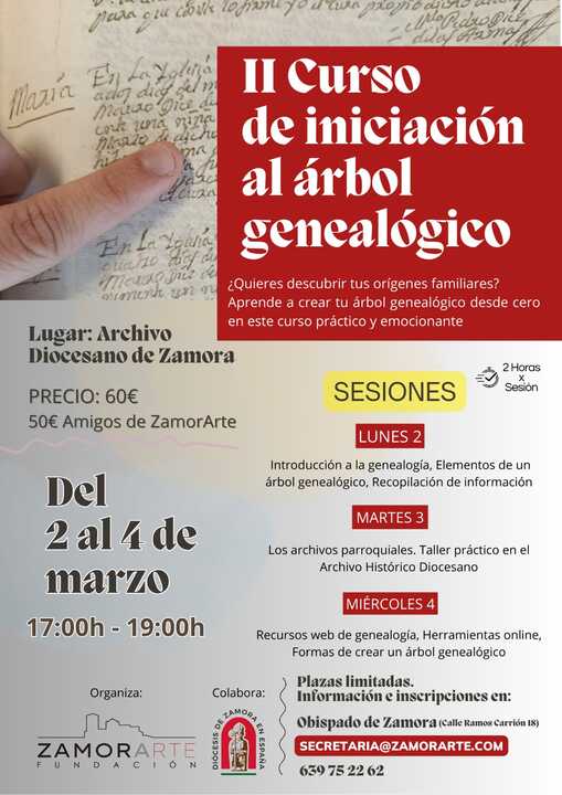 Cartel II Curso de iniciación a la genealogía
