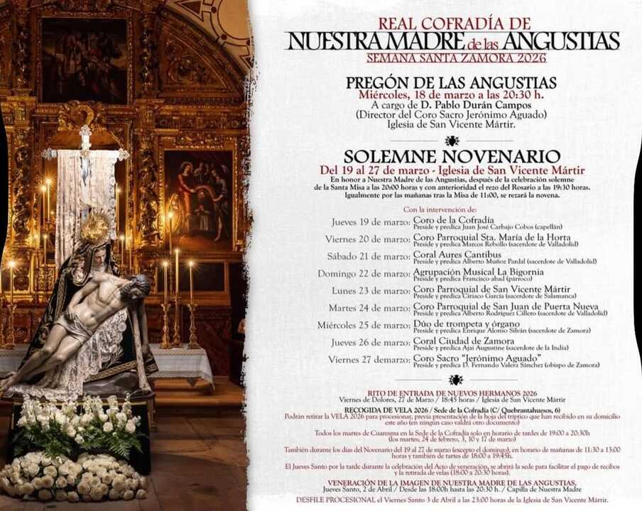 cartel de novenario de Nuestra Madre