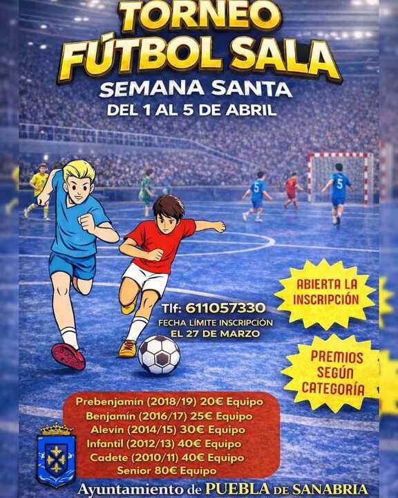 Torneo de Fútbol Sala de Semana Santa Puebla de Sanabria cartel