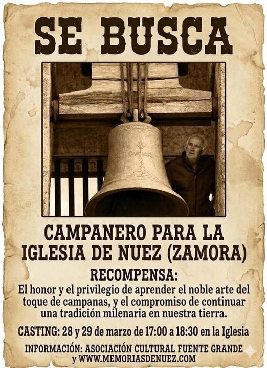 Cartel en busca de campaneros