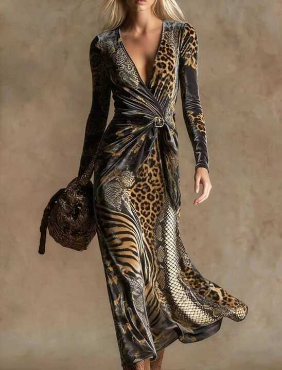 Estampado del vestido trasladado a las uñas