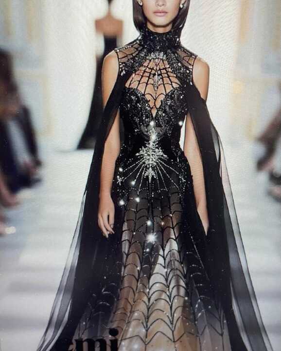 Otro de los vestidos elegidos para el dibujo de uñas