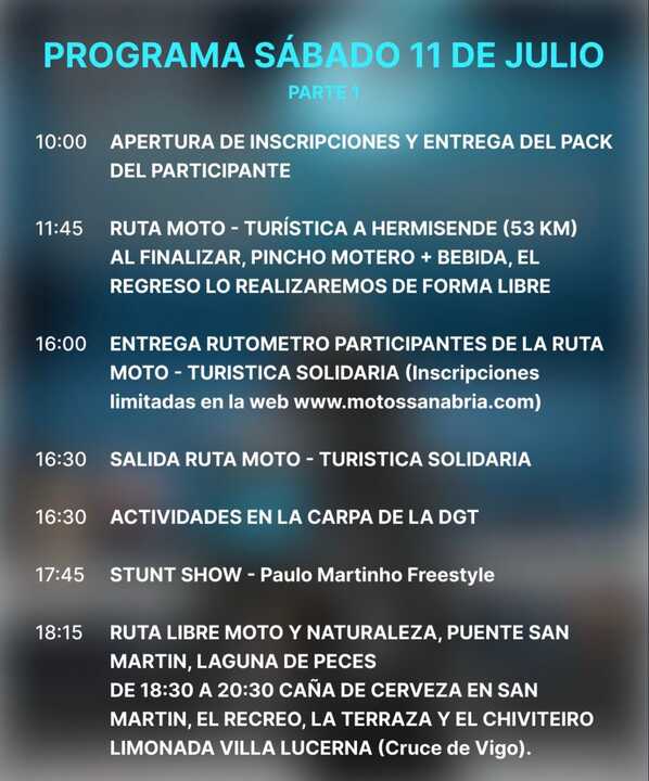 Motos Sanabria 2026 Sábado