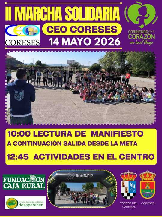 II Marcha Solidaria CEO de Coreses a favor de Corriendo con el Corazón por Hugo