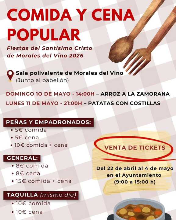 Cena y comida popular Cristo de Morales