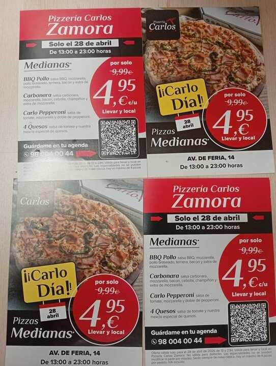 Pizzas Carlos oferta 28 abril