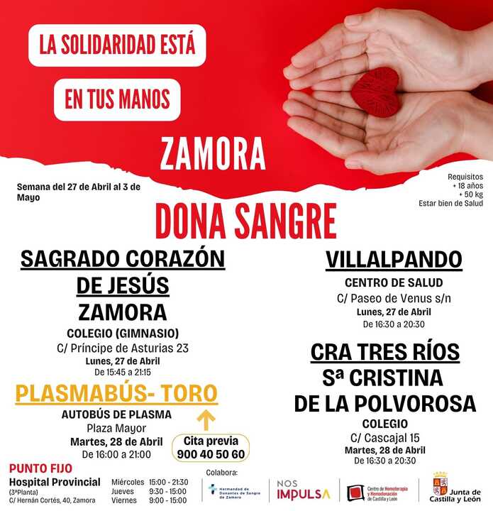 Donación de Sangre semana del 27 de abril