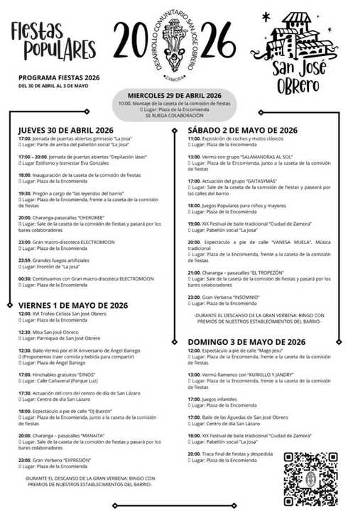 Programa de Fiestas San José Obrero 2026