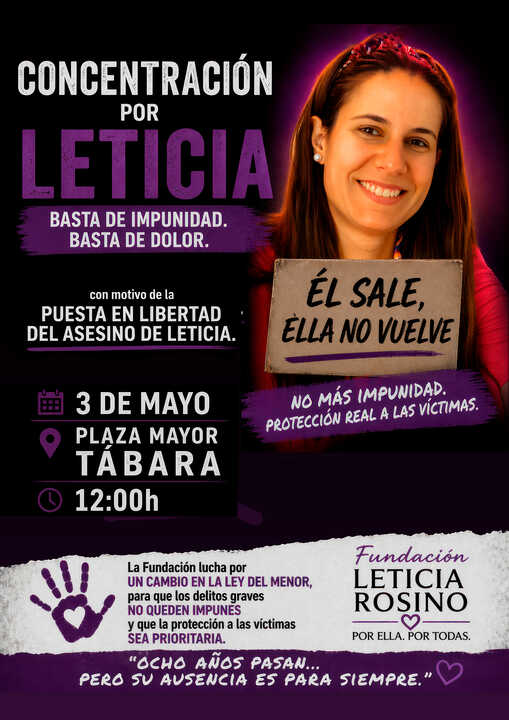 Cartel concentración Leticia Rosino