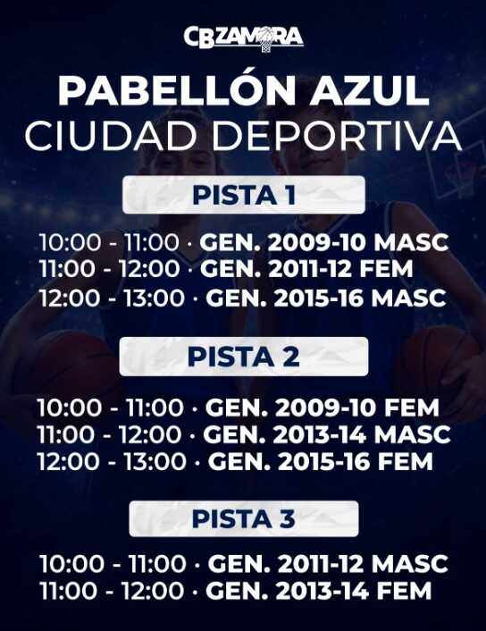 Horario jornada de captación CB Zamora