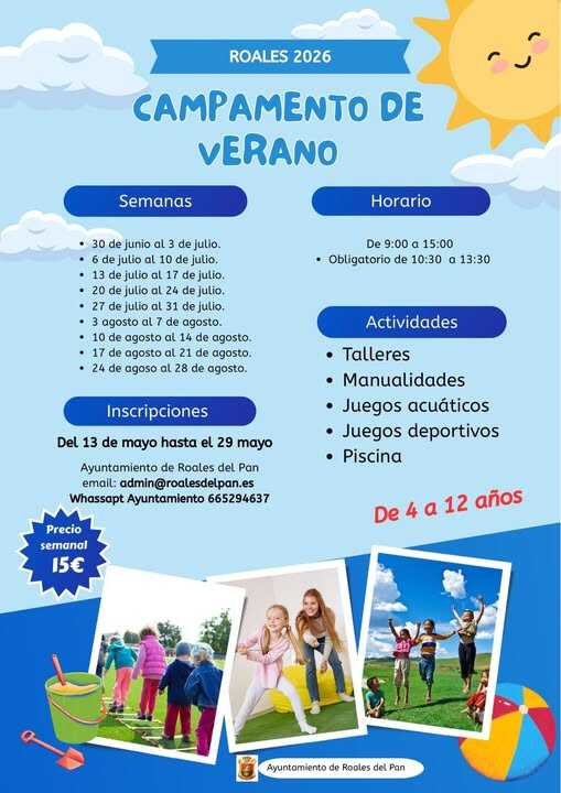 Cartel Campamento de verano del Ayuntamiento de Roales