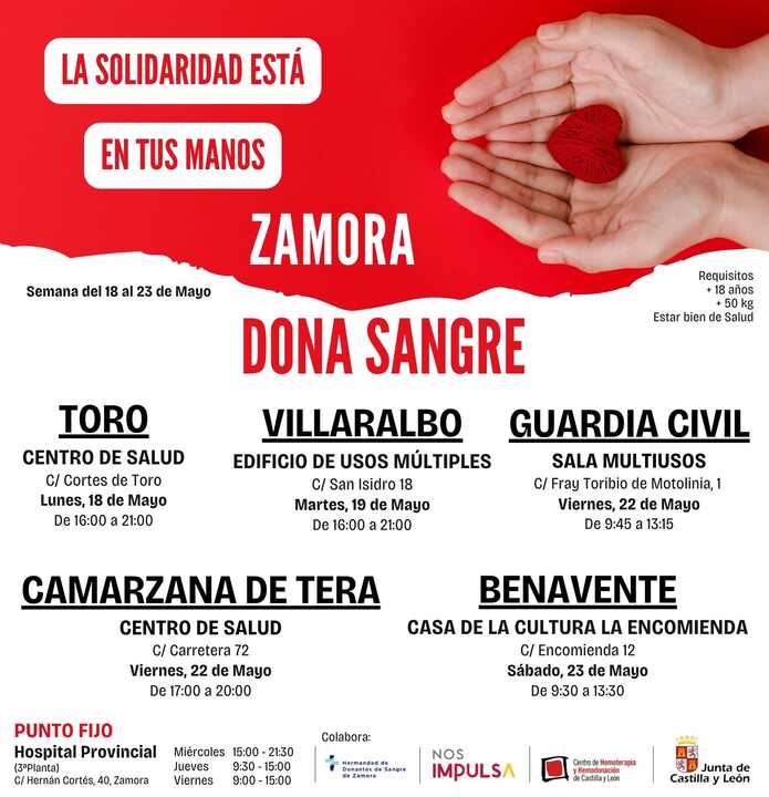 Donación de sangre semana 18 de mayo