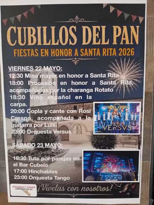 Cubillos del Pan fiestas en honor a santa rita cartel