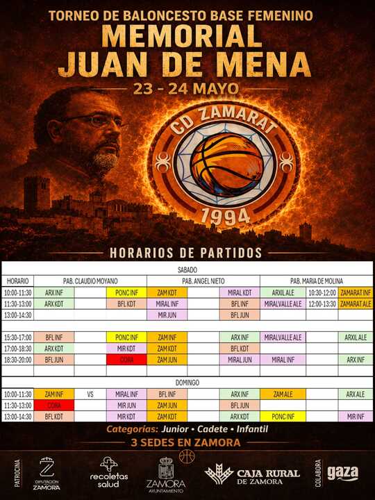 Horarios Memorial Juan de Mena