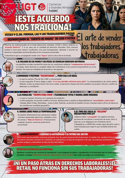 Cartel con los principales puntos firmados