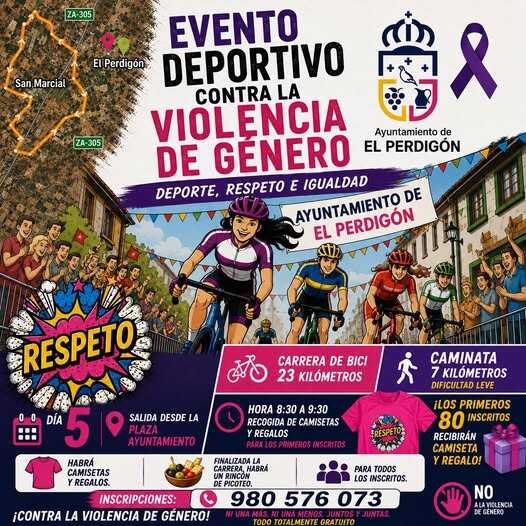 Evento deportibvo contra la violencia de género El Perdigón