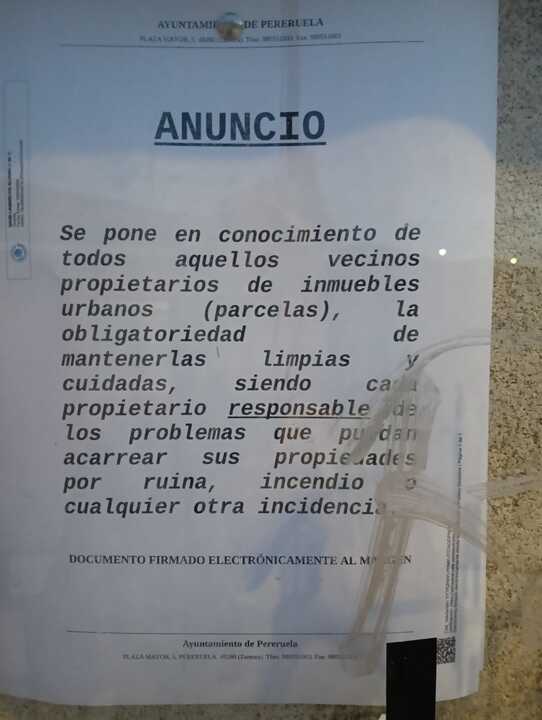 maleza aviso